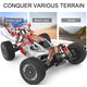 Швидкісна баггі на р/к WLtoys 144001 60 км/год 1:14: алюмінієве шасі, 4WD, масляні амортизатори, повний привід