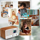 Ретро-радіо ETDEUH DAB+/FM Bluetooth 5.0 White: Hi-Fi звук 5Вт, USB, AUX, Пульт ДК та Подвійний Будильник — Преміум Дизайн
