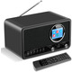 Ретро-радіо ETDEUH DAB+/FM Bluetooth 5.0 black: Hi-Fi звук 5Вт, USB, AUX, Пульт ДК та Подвійний Будильник — Преміум Дизайн