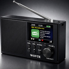 Цифрове радіо WOVTE DAB з кольоровим дисплеєм, портативне акумуляторне або від мережі, невелике FM-радіо