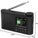 Портативний цифровий радіоприймач WOVTE DAB/DAB+/FM з Bluetooth акумуляторний бездротовий міні приймач Чорний