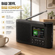 Портативний цифровий радіоприймач WOVTE DAB/DAB+/FM з Bluetooth акумуляторний бездротовий міні приймач Чорний