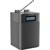 Портативне цифрове радіо Mycket DAB/DAB+/FM: Bluetooth 5.0, акумулятор 2200 mAh, 80 станцій, USB, AUX, Hi-Fi звук 6 Вт (Grey)