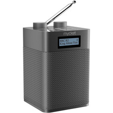 Портативне цифрове радіо Mycket DAB/DAB+/FM: Bluetooth 5.0, акумулятор 2200 mAh, 80 станцій, USB, AUX, Hi-Fi звук 6 Вт (Grey)