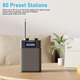 Портативне цифрове радіо Mycket DAB/DAB+/FM: Bluetooth 5.0, акумулятор 2200 mAh, 80 станцій, USB, AUX, Hi-Fi звук 6 Вт (Grey)