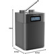 Портативне цифрове радіо Mycket DAB/DAB+/FM: Bluetooth 5.0, акумулятор 2200 mAh, 80 станцій, USB, AUX, Hi-Fi звук 6 Вт (Grey)