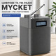 Портативне цифрове радіо Mycket DAB/DAB+/FM: Bluetooth 5.0, акумулятор 2200 mAh, 80 станцій, USB, AUX, Hi-Fi звук 6 Вт (Grey)