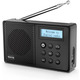 Портативний цифровий радіоприймач WOVTE DAB/DAB+/FM з Bluetooth акумуляторний кишеньковий міні приймач Чорний