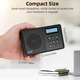 Портативний цифровий радіоприймач WOVTE DAB/DAB+/FM з Bluetooth акумуляторний кишеньковий міні приймач Чорний