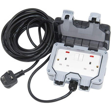 Розетка вологозахищена IP66 зовнішня заглиблена подвійна 13А/250V