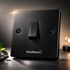 Панельний вимикач світла GoodHome чорний – стильний настінний перемикач преміум якості, сучасний дизайн для дому та офісу