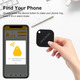 AMOROM Bluetooth Air Tracker Tag, сумісний з iOS та Android, пошук телефону, пошук поблизу, гучний дзвінок, змінний акумулятор