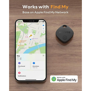 ATUVOS Air Tags - Трекер з брелком для ключів, гаманця, рюкзака. Cумісний лише для iOS. Комплект - 2 штуки