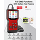 Автосканер MOTOPOWER MP69033 Pro OBD2 з тестером акумулятора 12 В, TFT 2,8″, Live Data, перевірка генератора, червоний