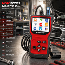 Автосканер MOTOPOWER MP69033 Pro OBD2 з тестером акумулятора 12 В, TFT 2,8″, Live Data, перевірка генератора, червоний