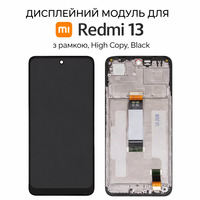 Дисплейний модуль для Xiaomi Redmi 13, з рамкою, Black