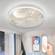 Стельовий LED світильник у дитячу AHXIAOZN Moon & Stars: 50 см, Білий, з пультом, 3000-6000K, регульована яскравість, Акрил