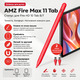 Уцінка! Стилус для AMZ Fire Max 11 / Fire HD 10/8/7, активний олівець USB-C, магнітний, 10–15 год роботи, червоний