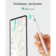 Стилус ESR Geo для iPad з підтримкою Find My: Full HD точність, нахил, швидка зарядка USB-C, магнітне кріплення, Білий