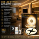 Професійна COB LED стрічка Yeewhale 20м Теплий білий 3000K 24V — Безперервне світло, Bluetooth App + Пульт ДК, Блок живлення