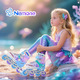 Роликові ковзани Регульовані ролики NEMONE Mermaid для дівчаток, з підсвічуванням коліс 28-31 р (160 - 185 мм)