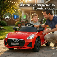 Дитячий електромобіль Audi RS8 2WD 12V з пультом, Bluetooth, великий акумулятор, двері, LED фари — преміум машинка для дітей