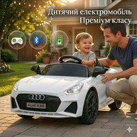 Дитячий електромобіль Audi RS8 2WD 12V з пультом, Bluetooth, великий акумулятор, двері, LED фари — преміум машинка для дітей