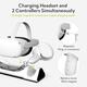 Зарядна док-станція ZYBER Charging Dock AL-Q016 для Meta Quest 2 біла підставка для VR гарнітури контролерів та Elite Strap