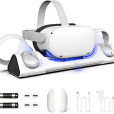 Зарядна док-станція ZYBER Charging Dock AL-Q016 для Meta Quest 2 біла підставка для VR гарнітури контролерів та Elite Strap