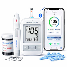 Глюкометр GLUCOSTADA SET (мг/дл)/Глюкометр з індикатором до/після їжі/Bluetooth підключення індикатора