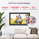 Цифрова фоторамка Frameo 15,6" IPS Full HD: 64 ГБ пам'яті, Wi-Fi, сенсорний екран, додаток iOS/Android, Black