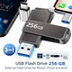 USB-флешка 256 ГБ 4-в-1 з адаптером USB-C, зовнішня флешка для телефону, iPhone та Android, планшета, ПК та ноутбука IOS