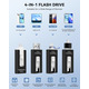 USB-флеш-накопичувач 3 в 1 на 32 ГБ, працює з iOS, Android, ПК, USB-C, швидке передавання фотографій, відео та файлів