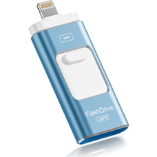 USB-флешка 128 ГБ для iPhone, сертифікована MFi Lightning Memory Stick, флеш-накопичувач 3-в-1 для iPhone/iPad/Android/ПК