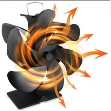 Тепловентилятор Тихий вентилятор для каміну термодинамічний на 6 лопаті для печі або каміна, без електрики, безшумний