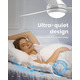 Стельовий вентилятор Airwit з LED-підсвіткою 106 см — тихий BLDC мотор, 6 швидкостей, пульт ДК, складні лопаті, білий (для спальні