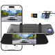 Відеореєстратор-дзеркало CHORTAU B-T008: 7" Touch Screen, Full HD 1080P, кут 170°, Паркувальна система та G-сенсор