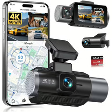 Відеореєстратор GKU 3-камерний, 4K+1080P+1080P, GPS, WiFi, IPS-дисплей 3", Super Night Vision, WDR, G-сенсор, Loop-запис