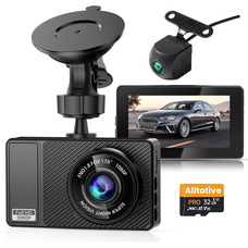 Автомобільний відеореєстратор Altotive E3 Dual: 1080P Full HD, 2 камери, кут 170°, G-сенсор, Нічне бачення + SD-карта 32 ГБ