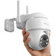 Камера відеоспостереження COOAU Q02 акумуляторна Wi-Fi 2K Super HD PTZ 355° PIR, кольорове нічне бачення, комплект 2 шт