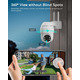 Камера відеоспостереження COOAU Q02 акумуляторна Wi-Fi 2K Super HD PTZ 355° PIR, кольорове нічне бачення, комплект 2 шт