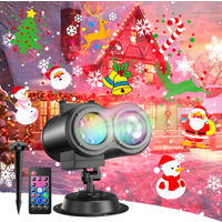 Світлодіодний RGB LED проектор хвиль та святкових візерунків IP64, 19 слайдів, 190 ефектів, пульт ДК, вуличний лазерний декор