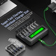 Зарядний пристрій CITYORK + 4 акумулятори C 5000 mAh | 8 слотів AA/AAA/C/D | LCD дисплей | USB Type-C
