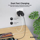 Мережевий зарядний пристрій Aukey PA-Y16 2xUSB C PD Power Delivery 3.0 36W 6A Dynamic Detect