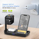 Бездротова зарядна станція 4 в 1 Fast Wireless Charger (15 Вт, MagSafe складний дизайн, LED-підсвічування) для iPhone, Apple Watch