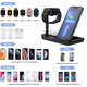 Бездротова зарядна станція 4 в 1 Fast Wireless Charger (15 Вт, MagSafe складний дизайн, LED-підсвічування) для iPhone, Apple Watch