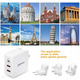 Унверсальний Зарядний пристрій адаптер для подорожей Travel Adapter QC3.0 USB-C подвійна напруга 100-240 В, 30Вт