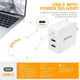 Унверсальний Зарядний пристрій адаптер для подорожей Travel Adapter QC3.0 USB-C подвійна напруга 100-240 В, 30Вт