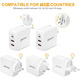Унверсальний Зарядний пристрій адаптер для подорожей Travel Adapter QC3.0 USB-C подвійна напруга 100-240 В, 30Вт