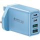 USB-C зарядний адаптер 40Вт Suiwel, 4 порти (2×USB-C PD + 2×USB-A QC), швидка зарядка UK вилка